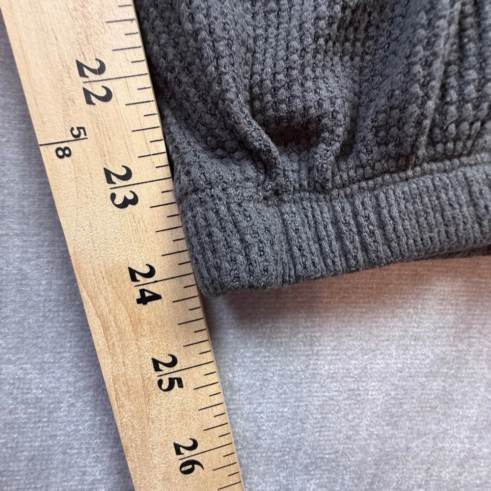 Aerie Women Charcoal Grey Waffle Knit Cargo Jogger Lounge Pants Size Large